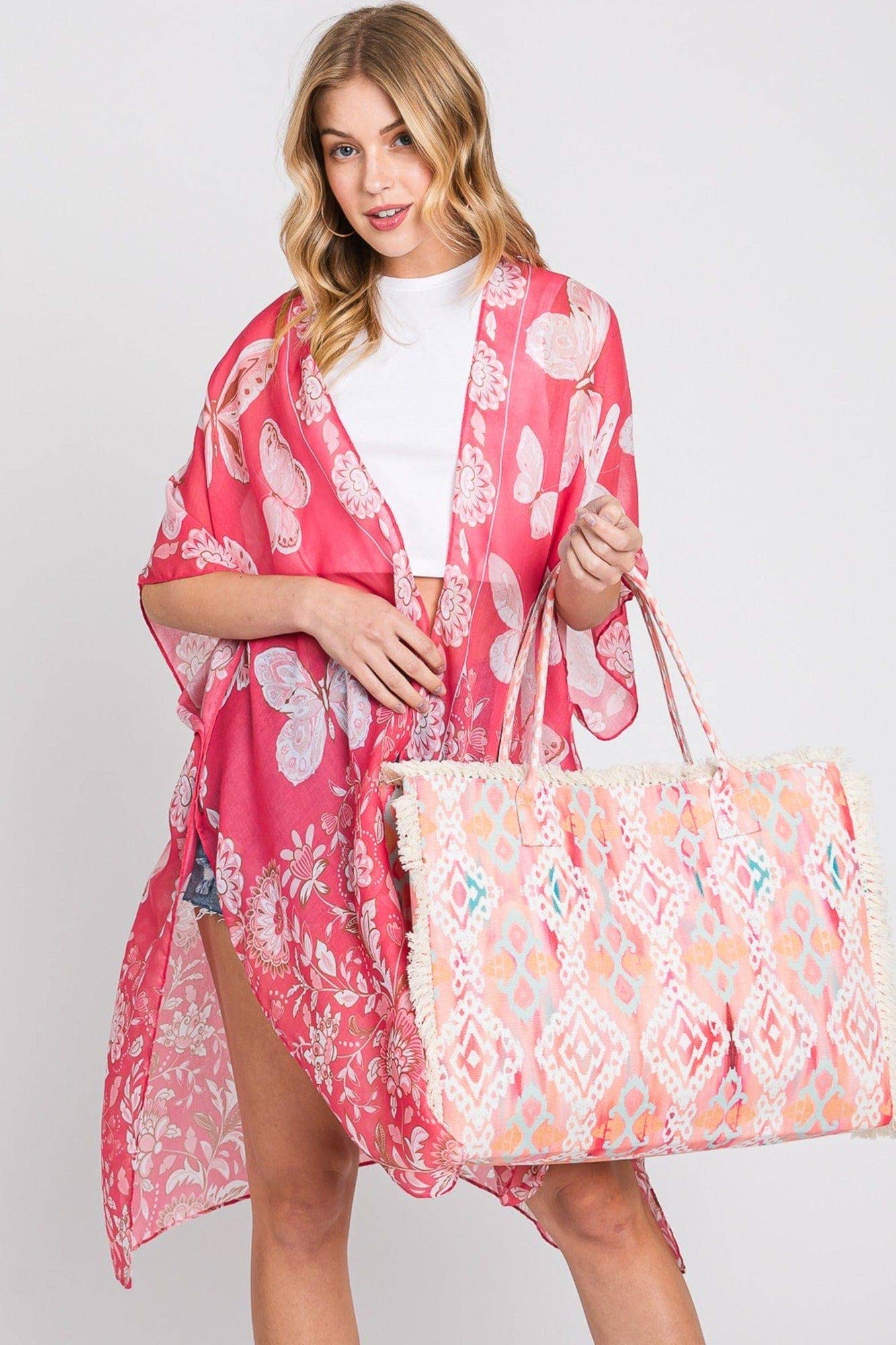 Stella Boho Pattern Fringe Tote