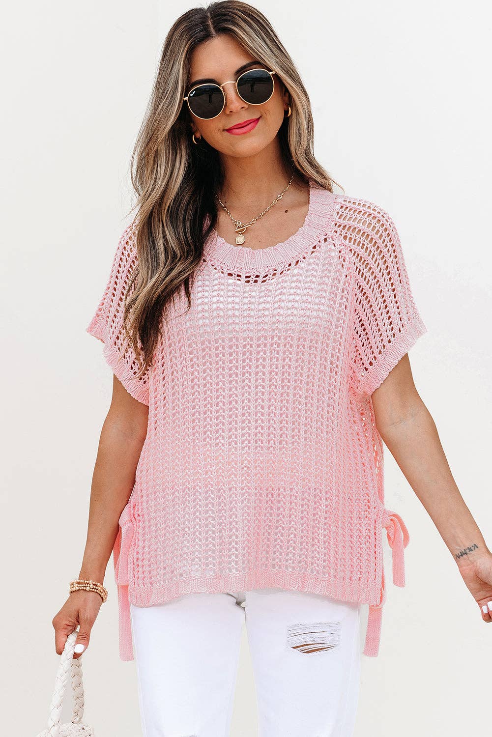 Crochet Side-Tied Sweater