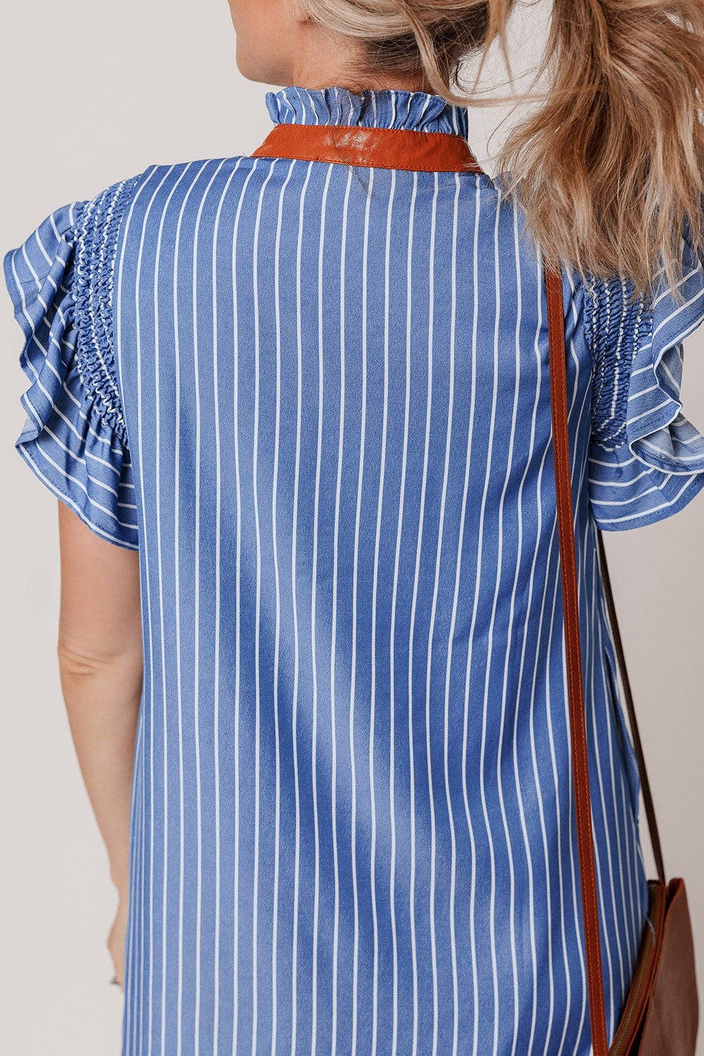 Leah Stripe Ruffle Sleeve Dress
