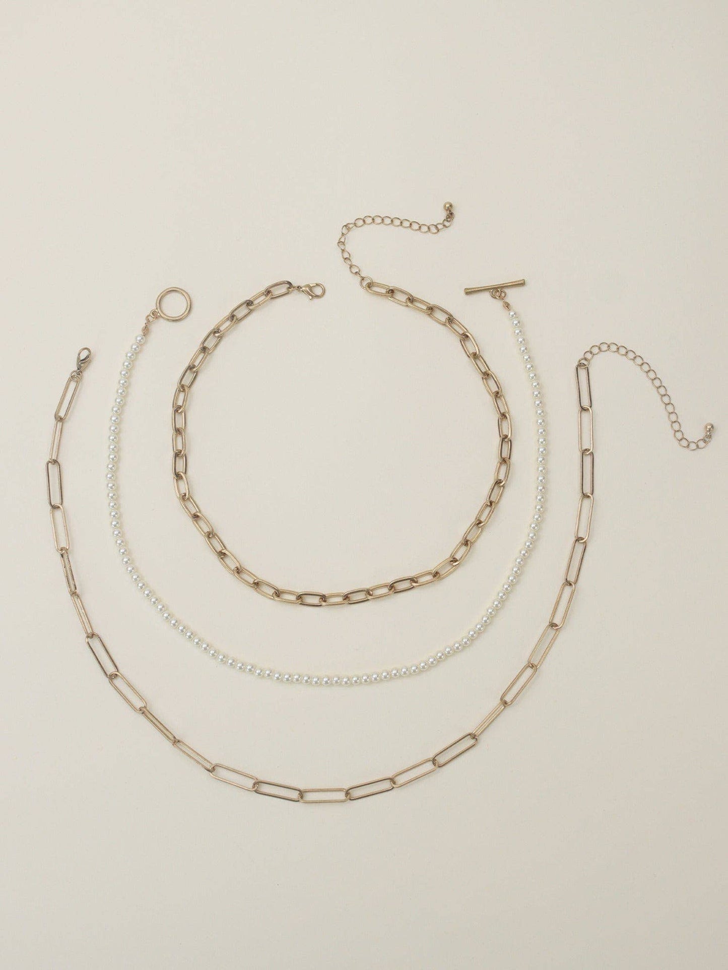 Multi Pearl Chain Necklace