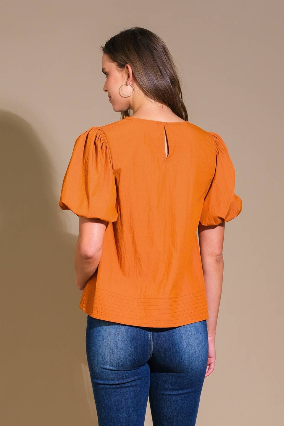Rust Solid Woven Top