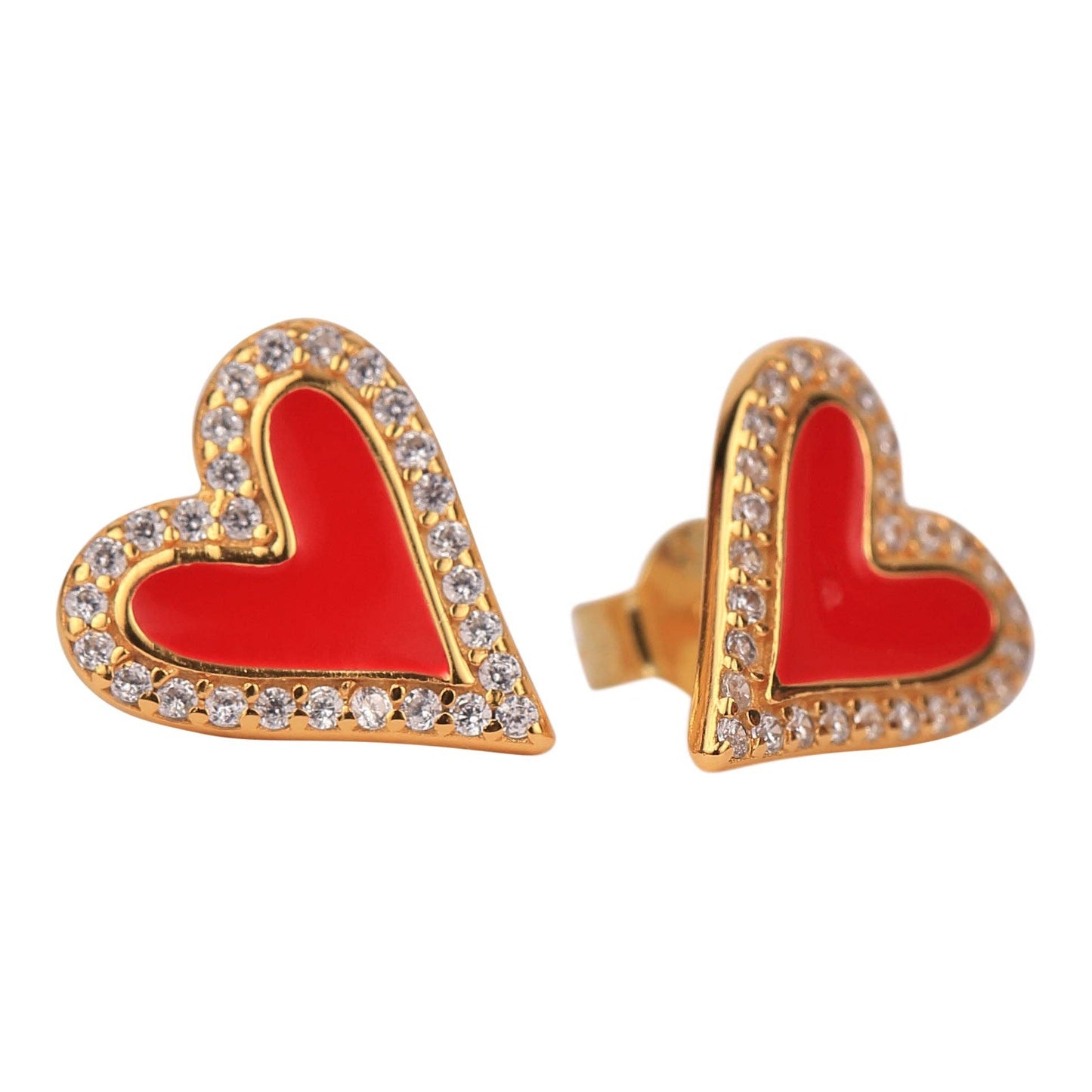 Love my College: Bright Color Heart Studs on Logo Pennant Flag