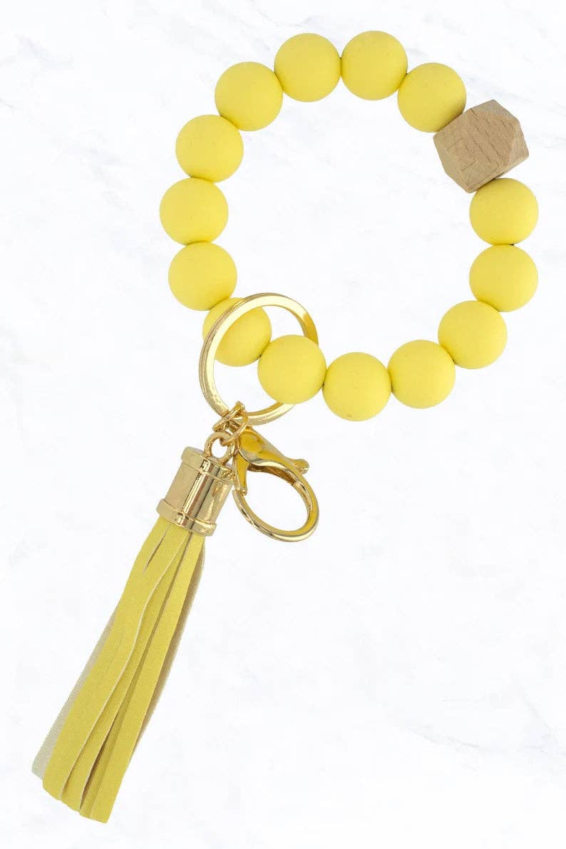 Silicone Beaded Keyring Bracelet
