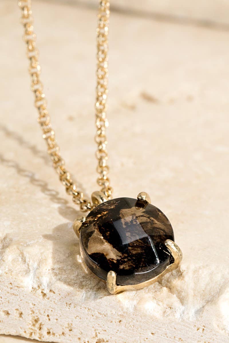 Natural Stone Charm Necklace