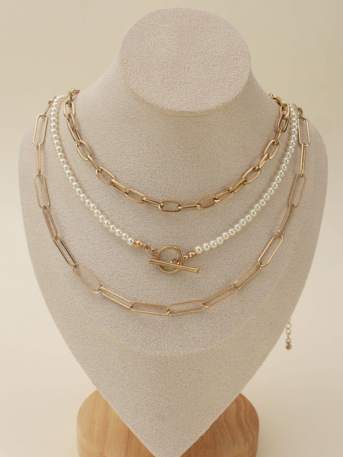 Multi Pearl Chain Necklace