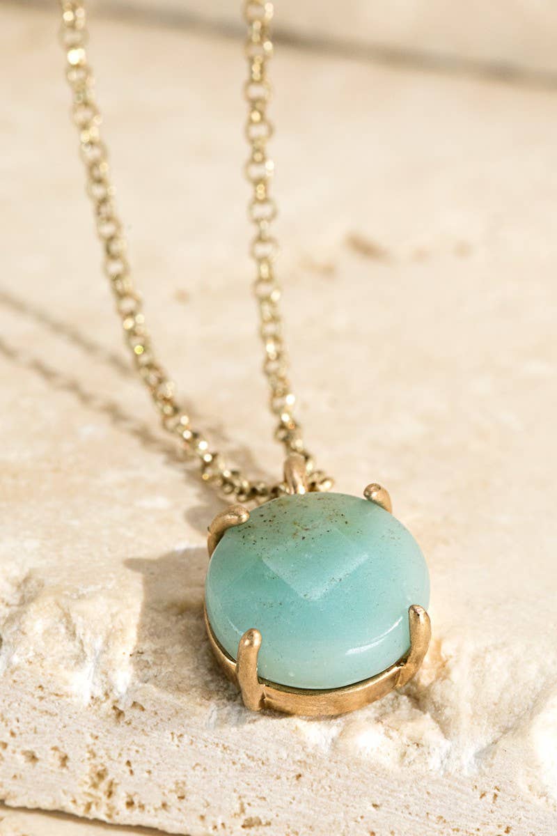 Natural Stone Charm Necklace