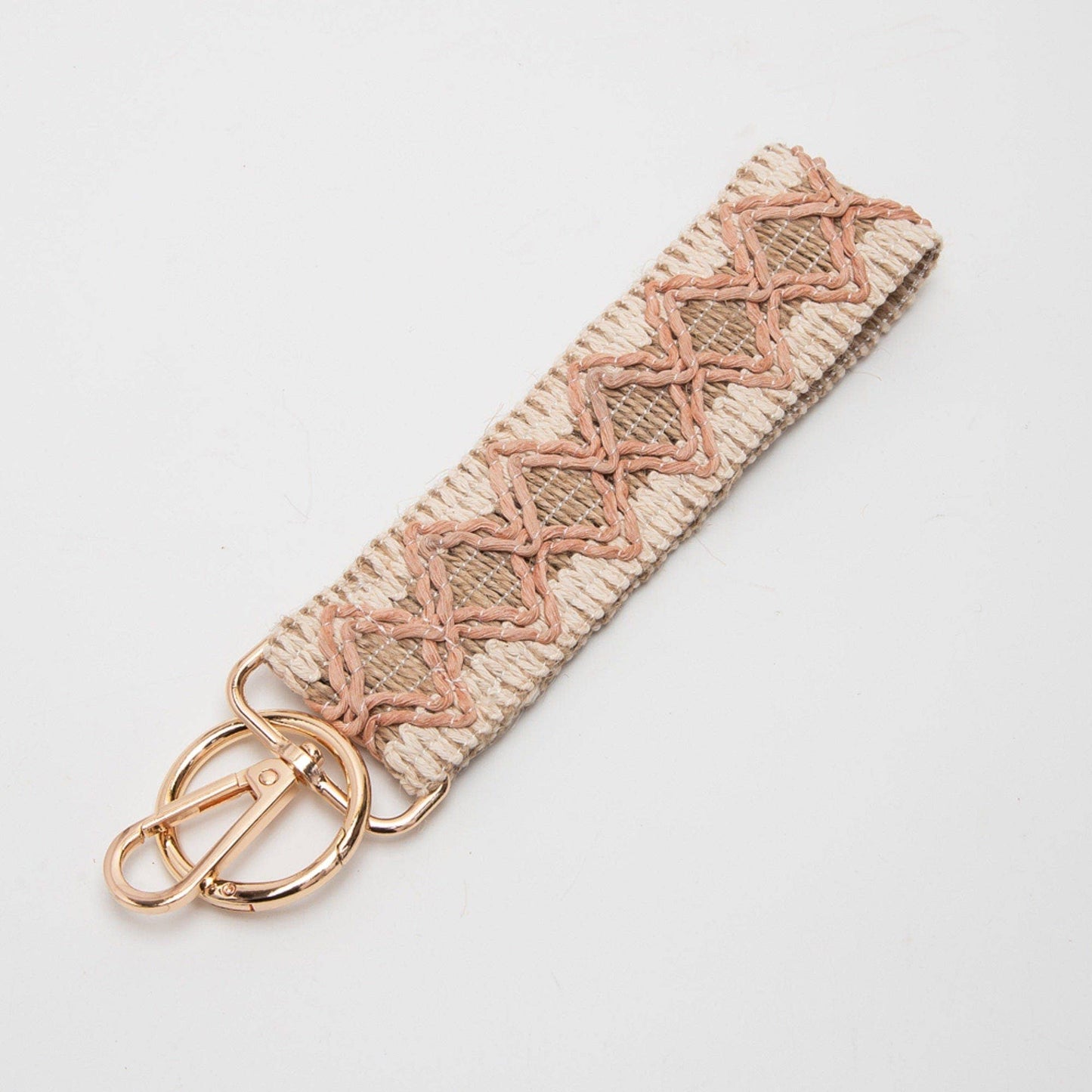 Pattern Straw Wristband Key Chain