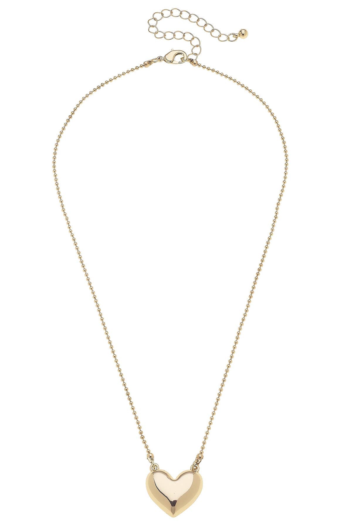 Puffy Heart Chain Necklace in Gold