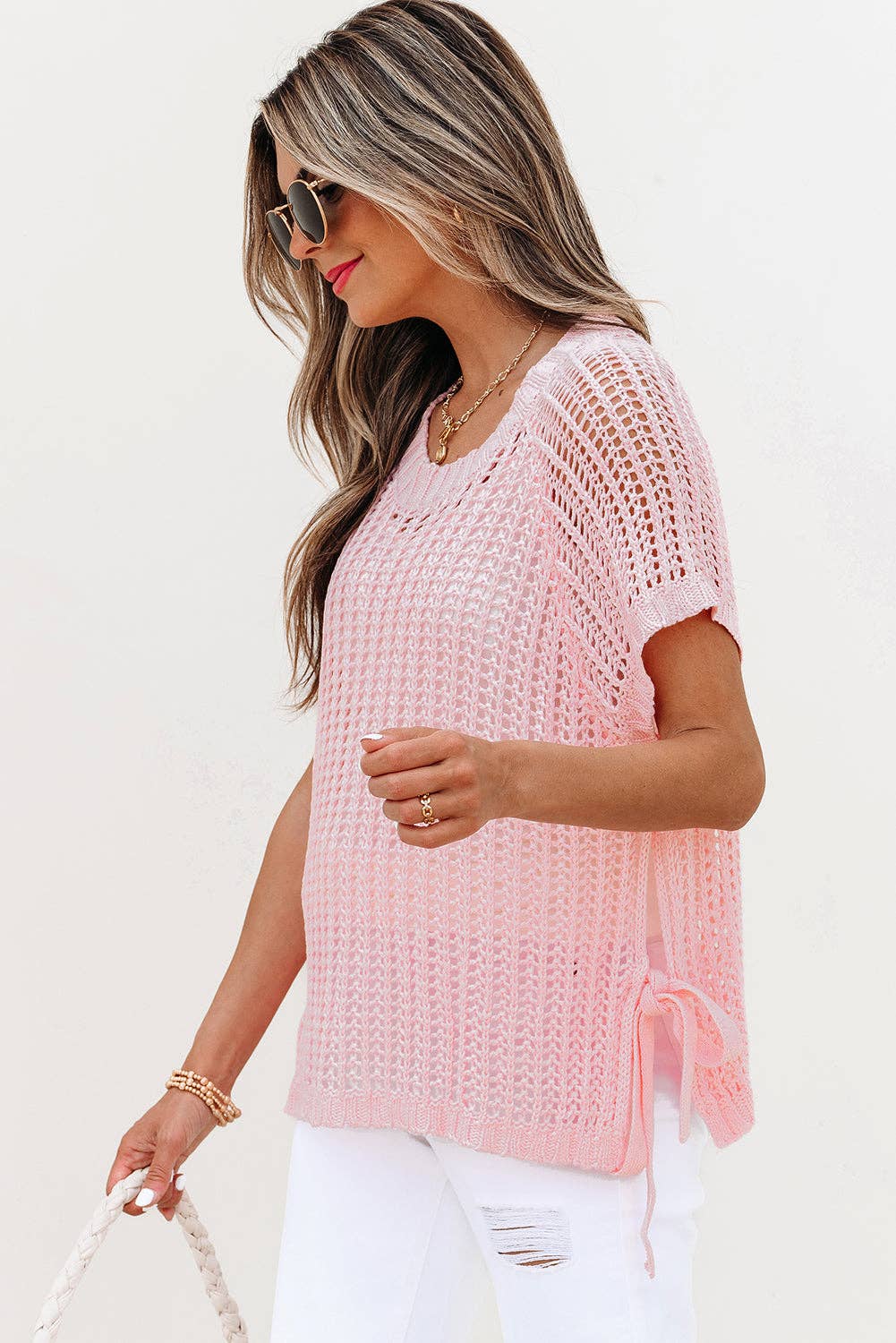 Crochet Side-Tied Sweater