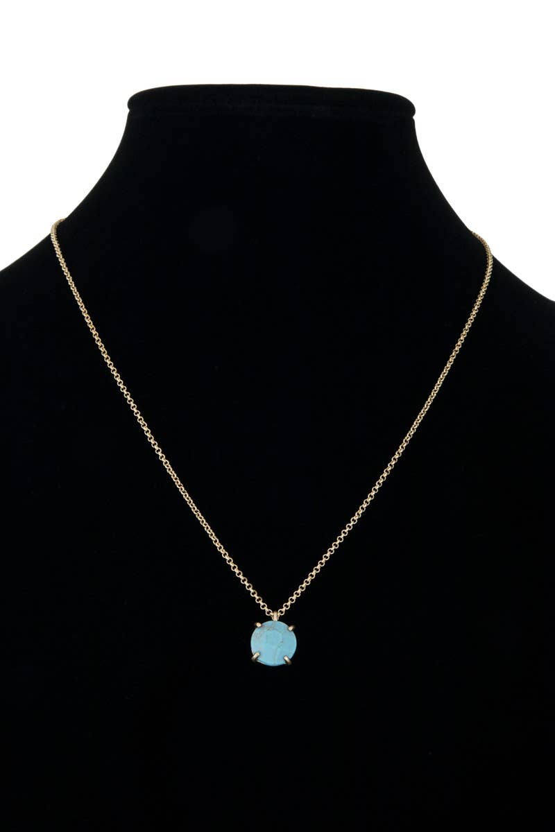 Natural Stone Charm Necklace