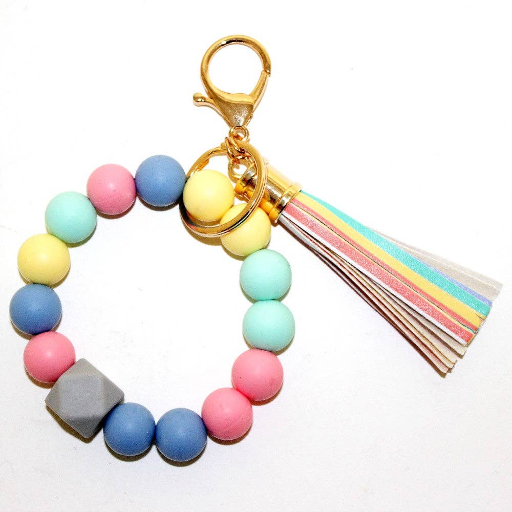 Silicone Beaded Keyring Bracelet