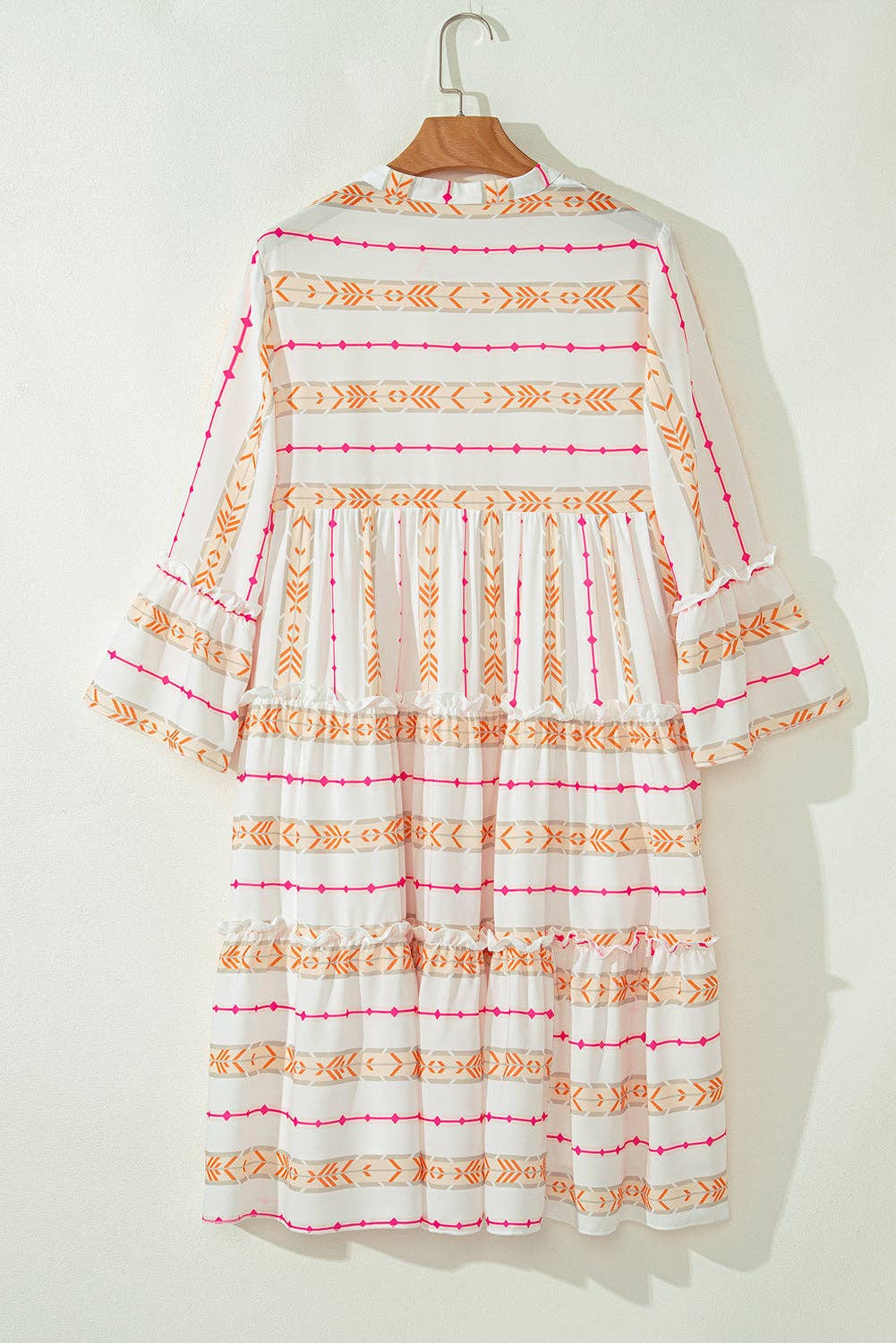 Winnie Slit Neck Ruffled Loose Dress