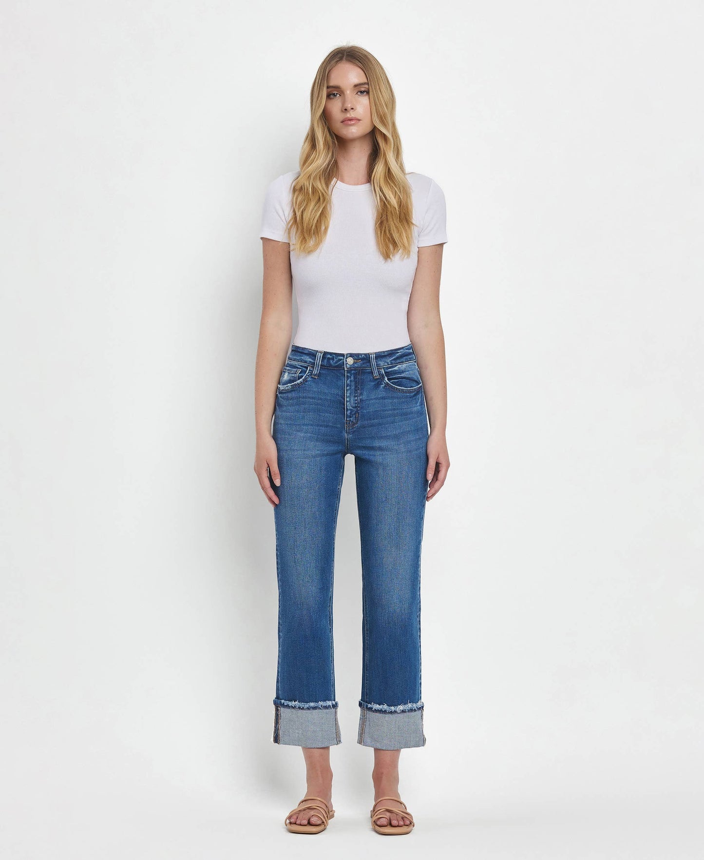 Vervet High High Rise Straight Cuffed