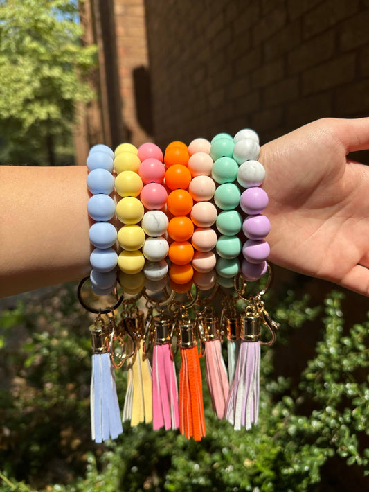Silicone Beaded Keyring Bracelet