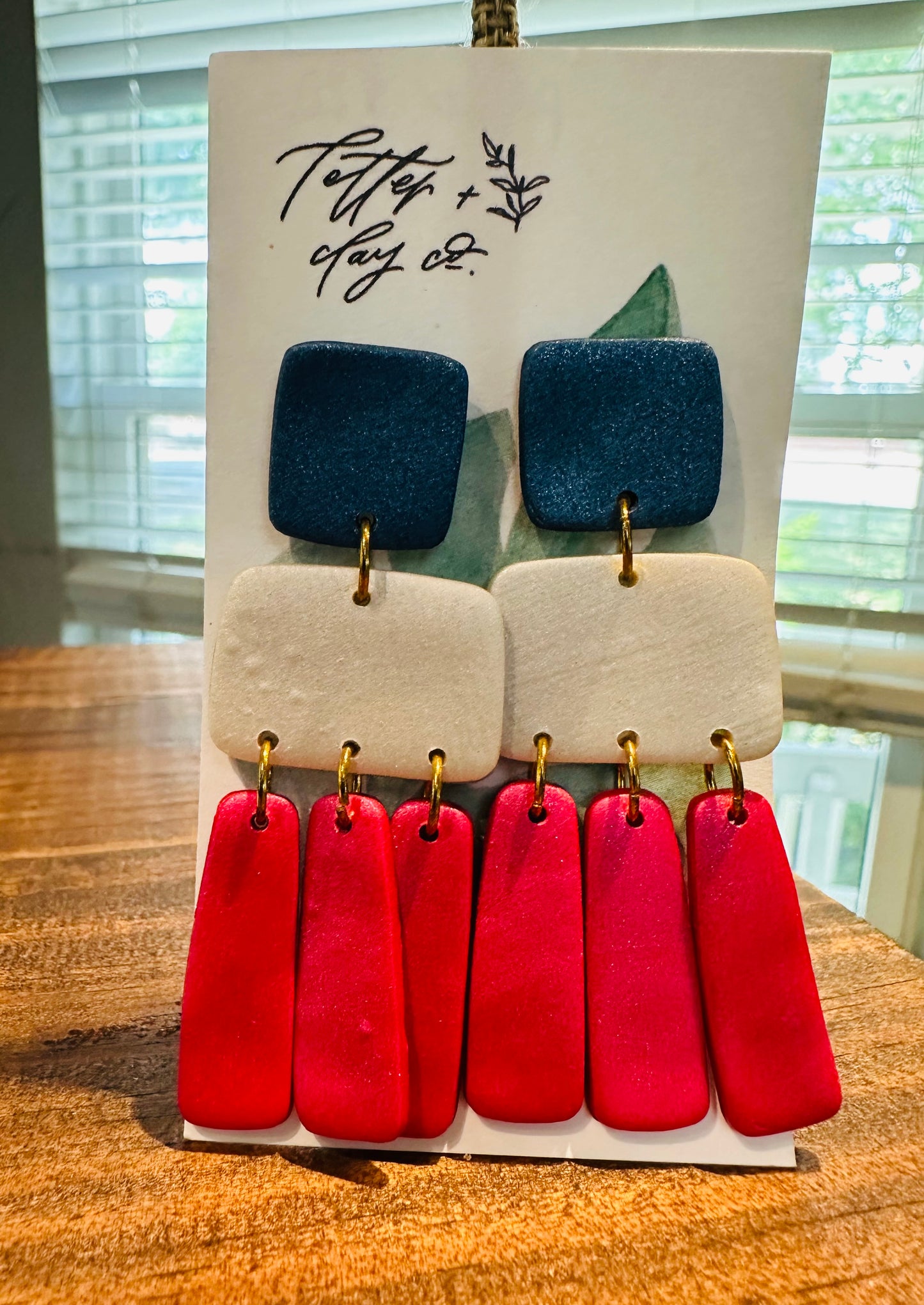 Letter and Clay Earrings