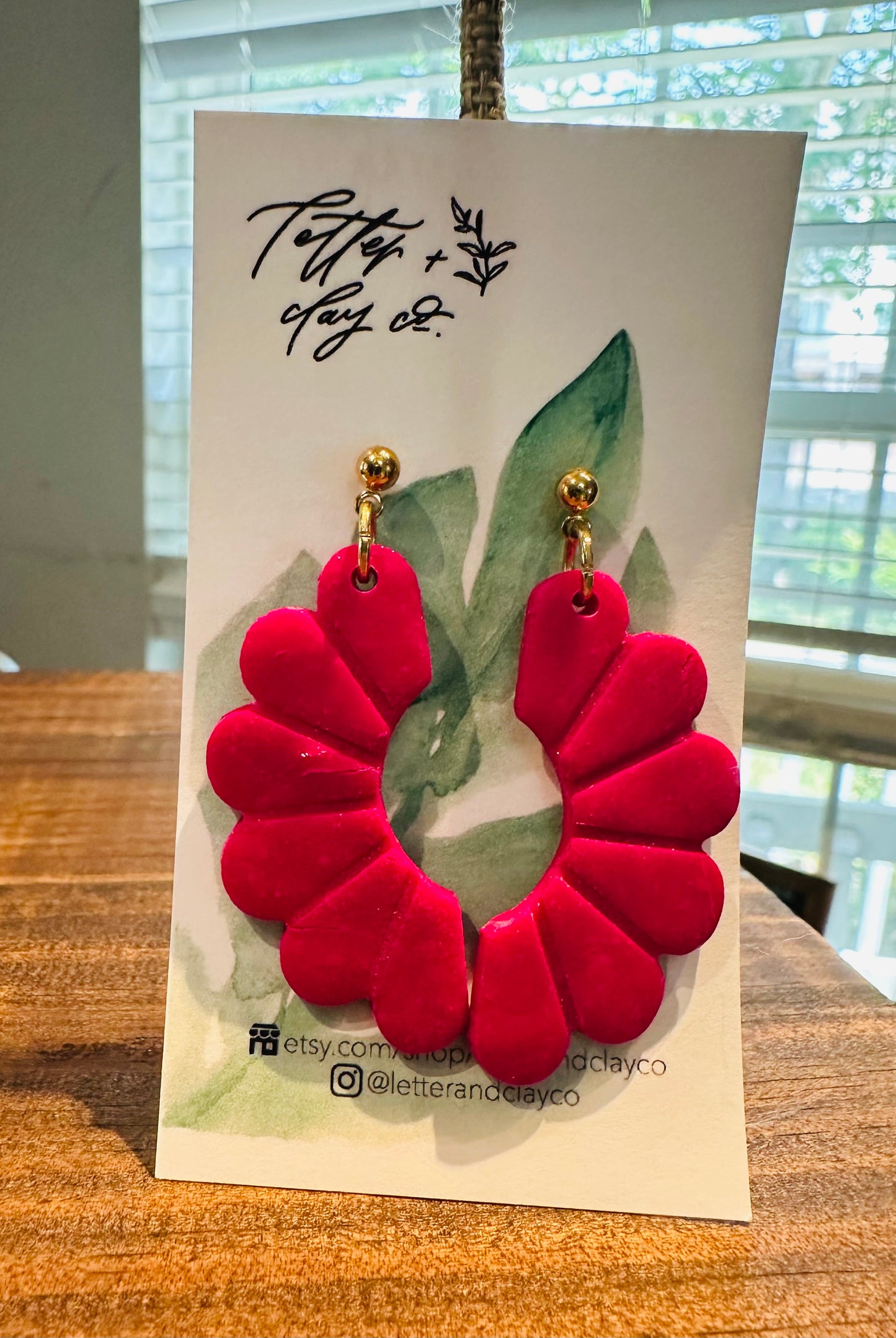 Letter and Clay Earrings