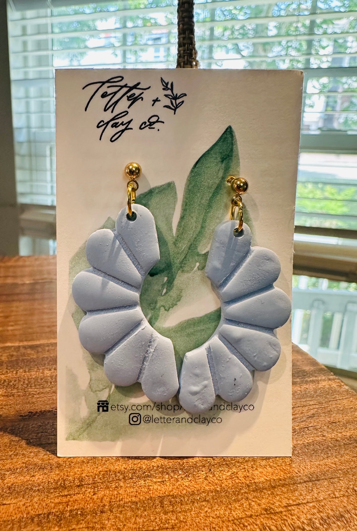 Letter and Clay Earrings