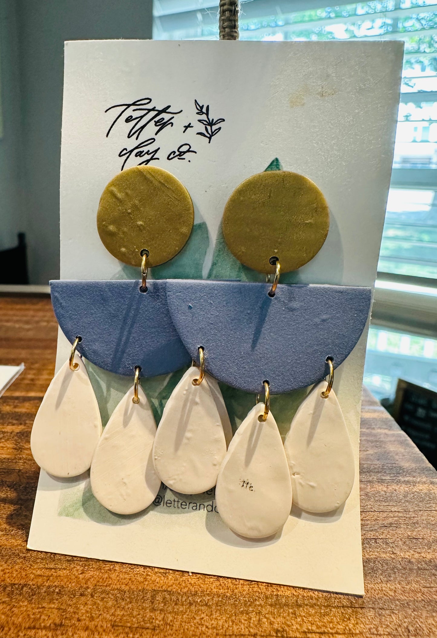 Letter and Clay Earrings