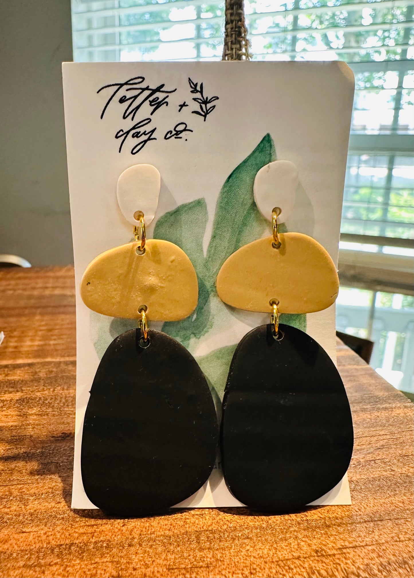 Letter and Clay Earrings