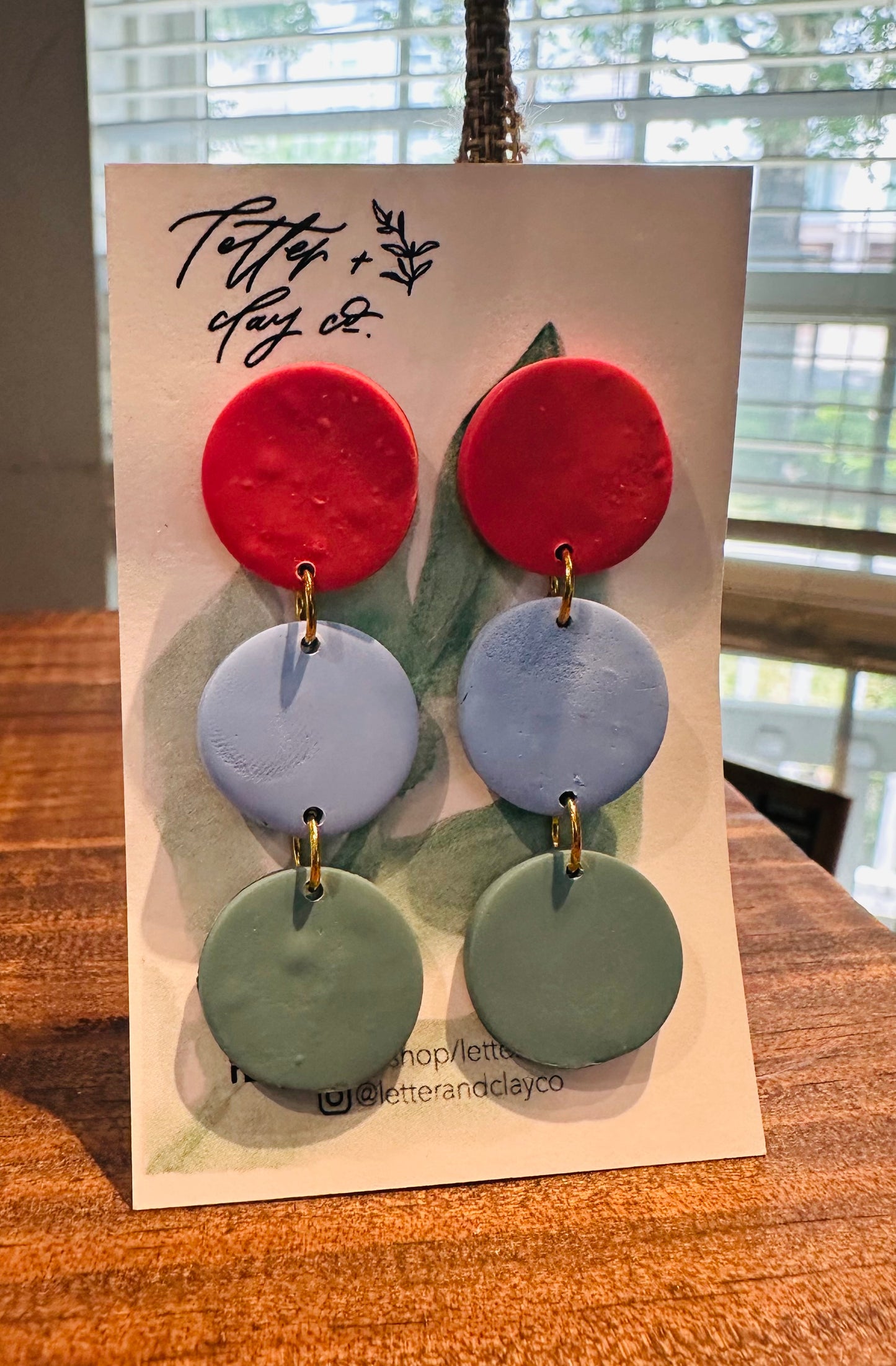Letter and Clay Earrings
