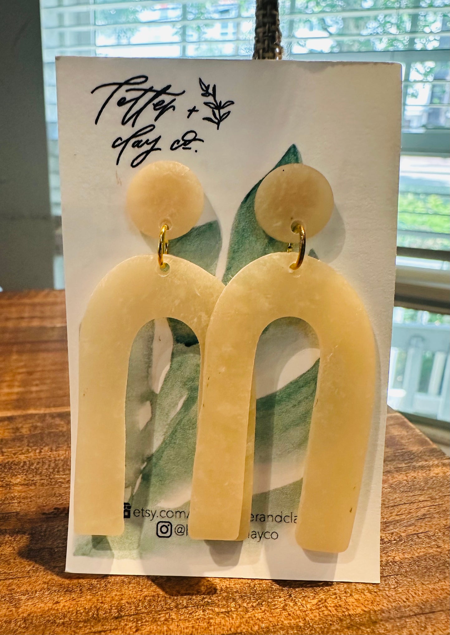 Letter and Clay Earrings