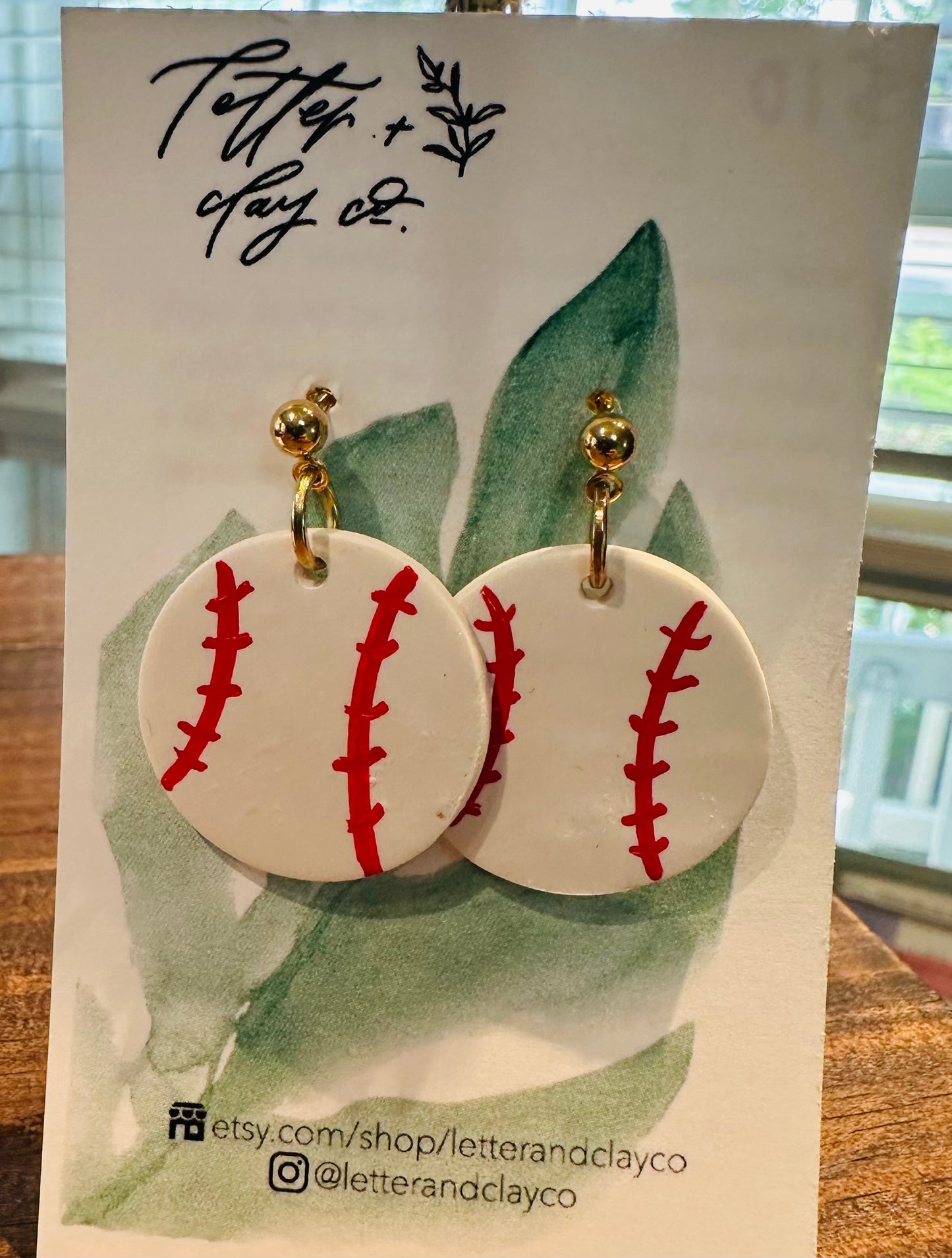 Letter and Clay Earrings