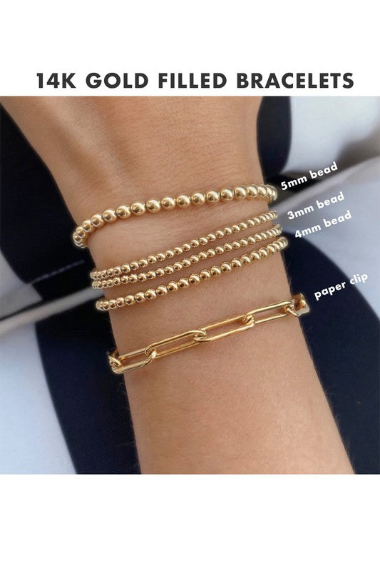 Gold Bead Stretch Bracelet