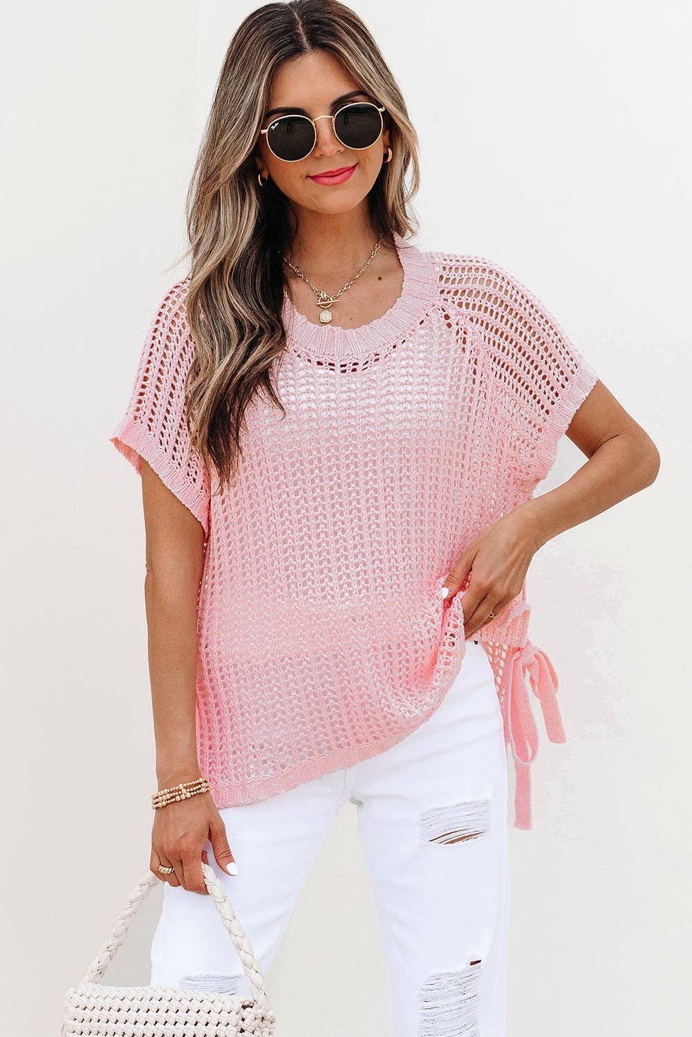 Crochet Side-Tied Sweater
