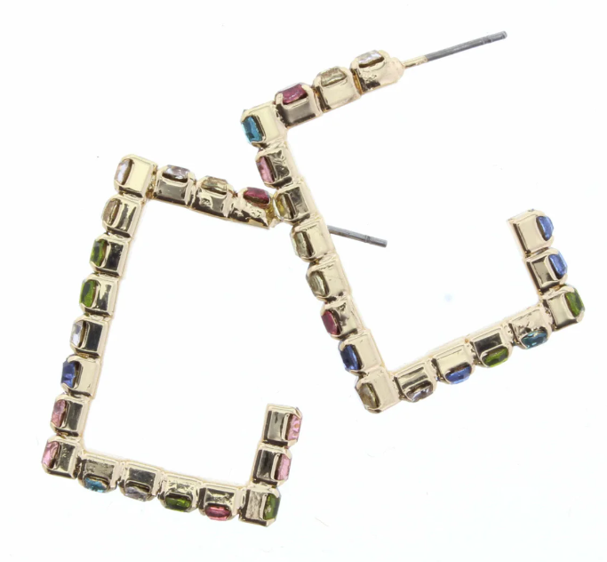 Crystal Square Earrings