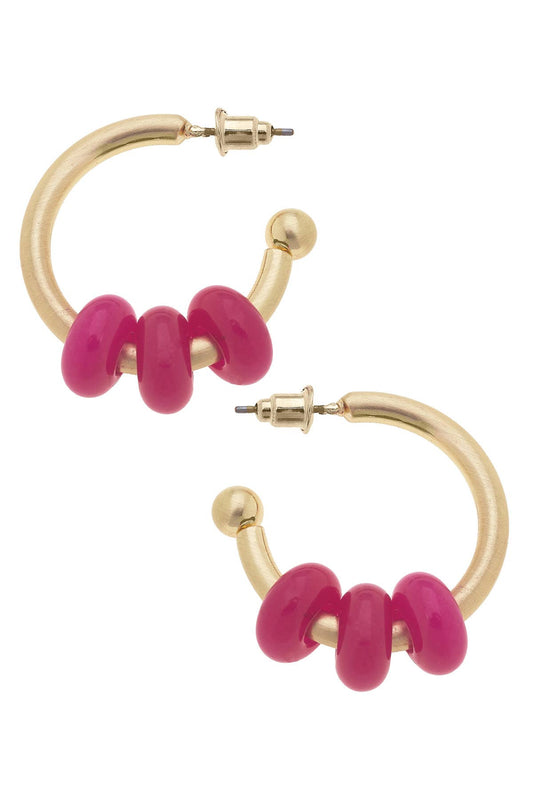 Olivia Gemstone Hoop Earrings