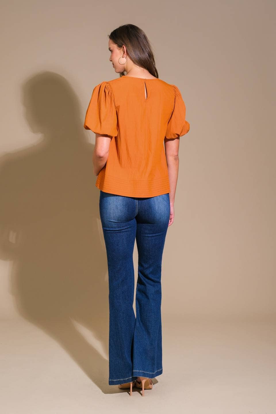 Rust Solid Woven Top