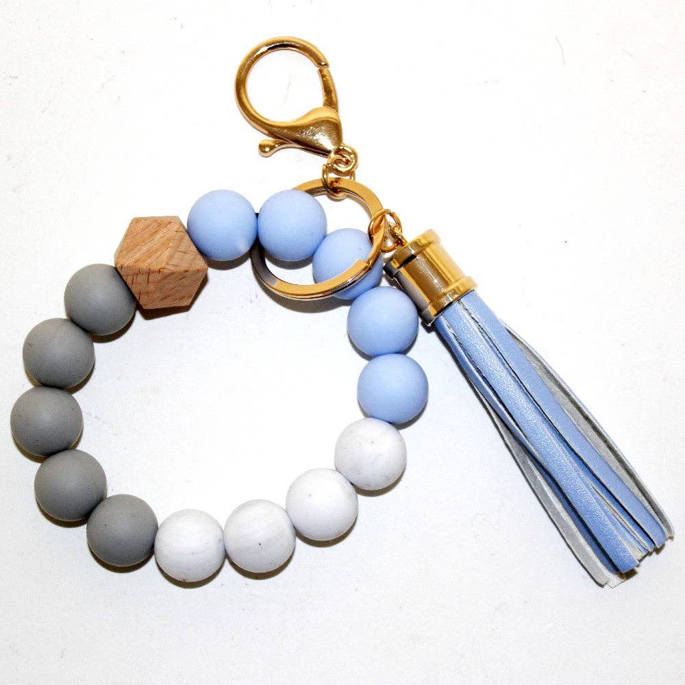 Silicone Beaded Keyring Bracelet
