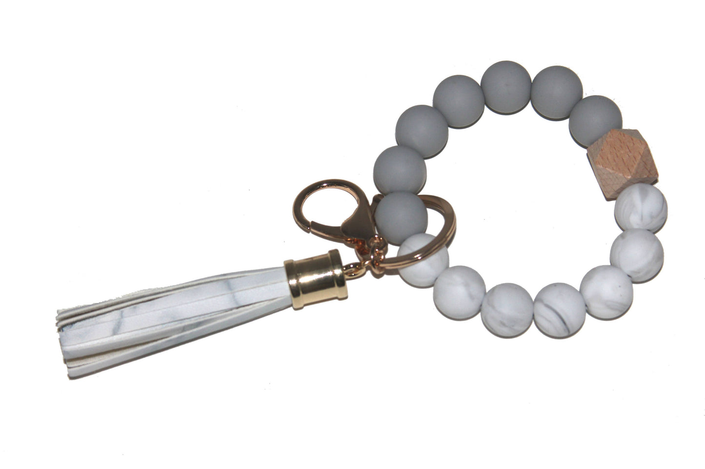 Silicone Beaded Keyring Bracelet