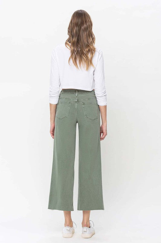 Vervet Olivia Green Crop Jeans
