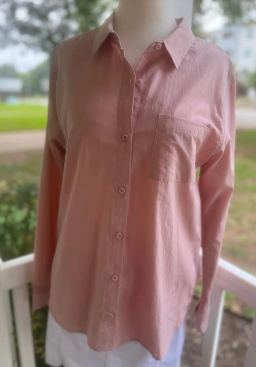 Pink Button Down Top