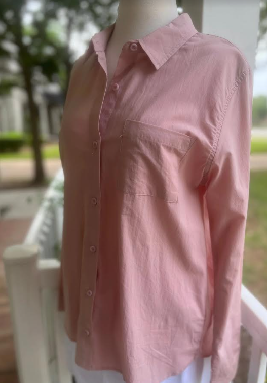 Pink Button Down Top