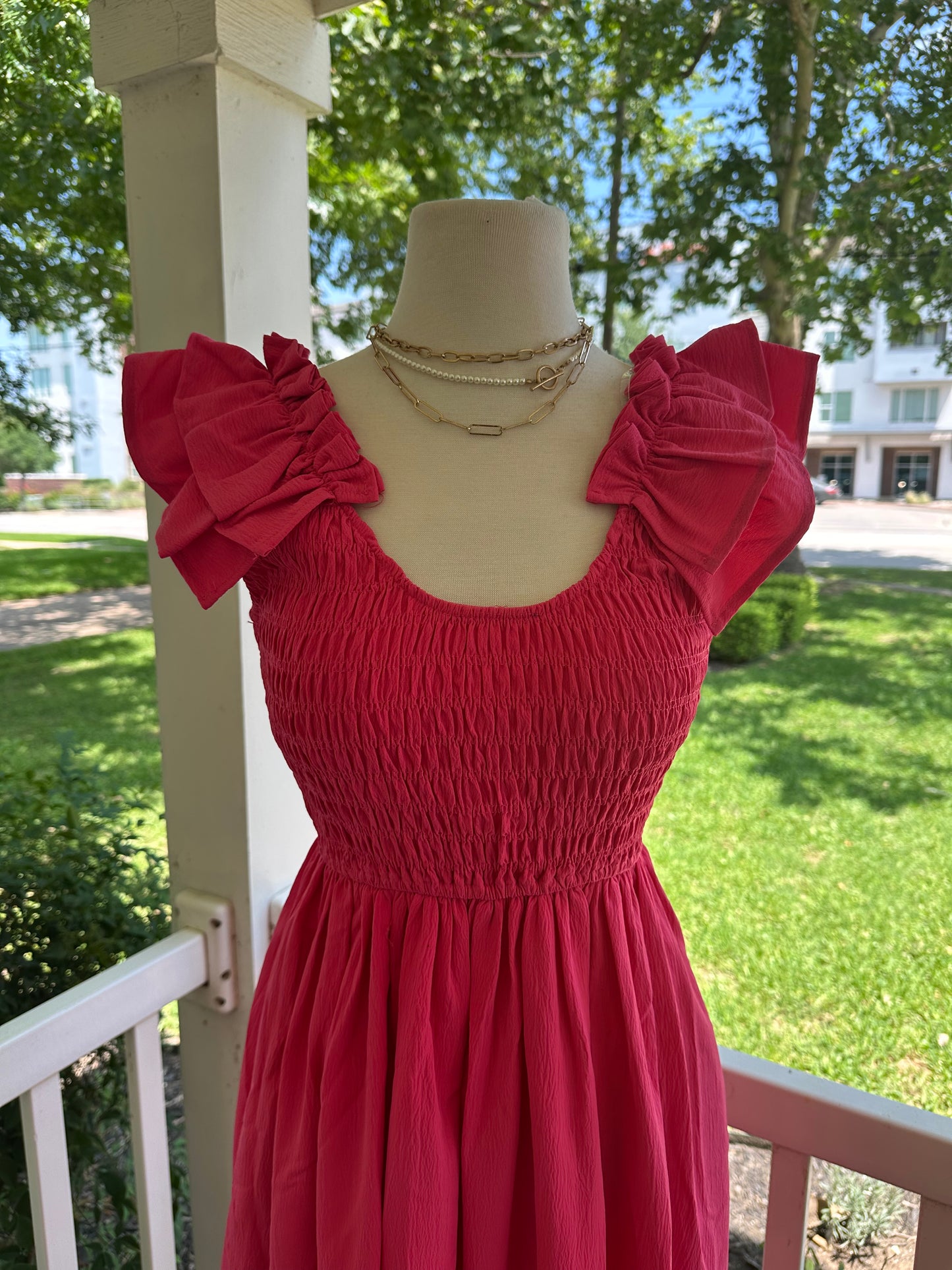 Smocked Midi Dress