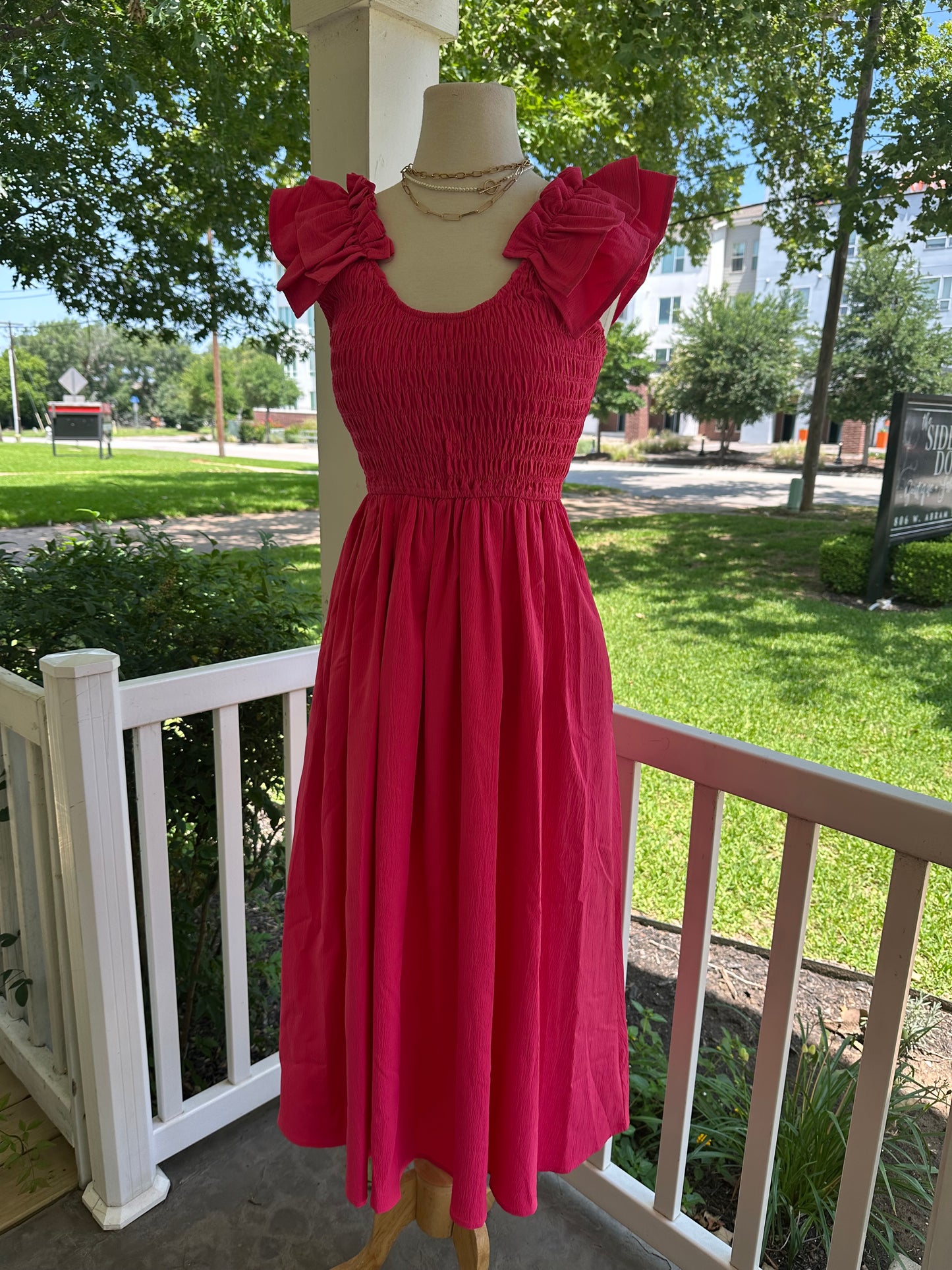 Smocked Midi Dress