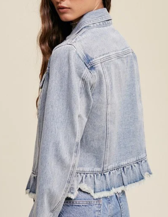 Ruffle Denim Jacket
