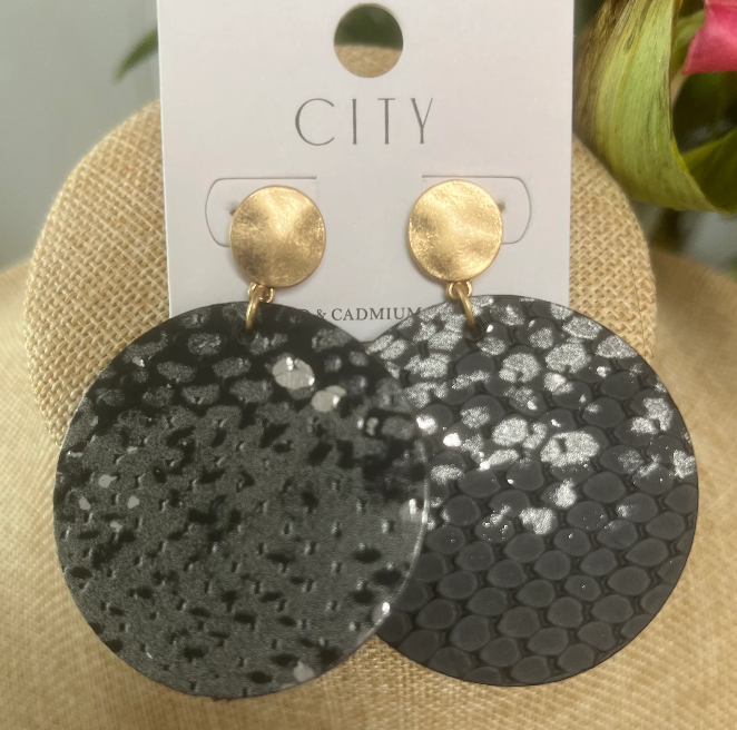 Snakeskin Leather Earrings