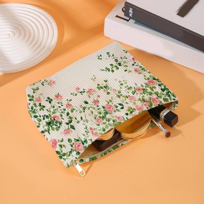 Floral-patterned shoe tree on a yellow background