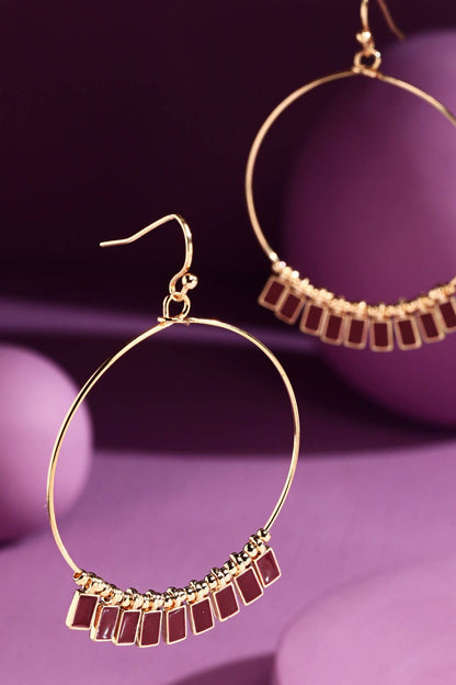 Wire Hoop Earrings with Charms