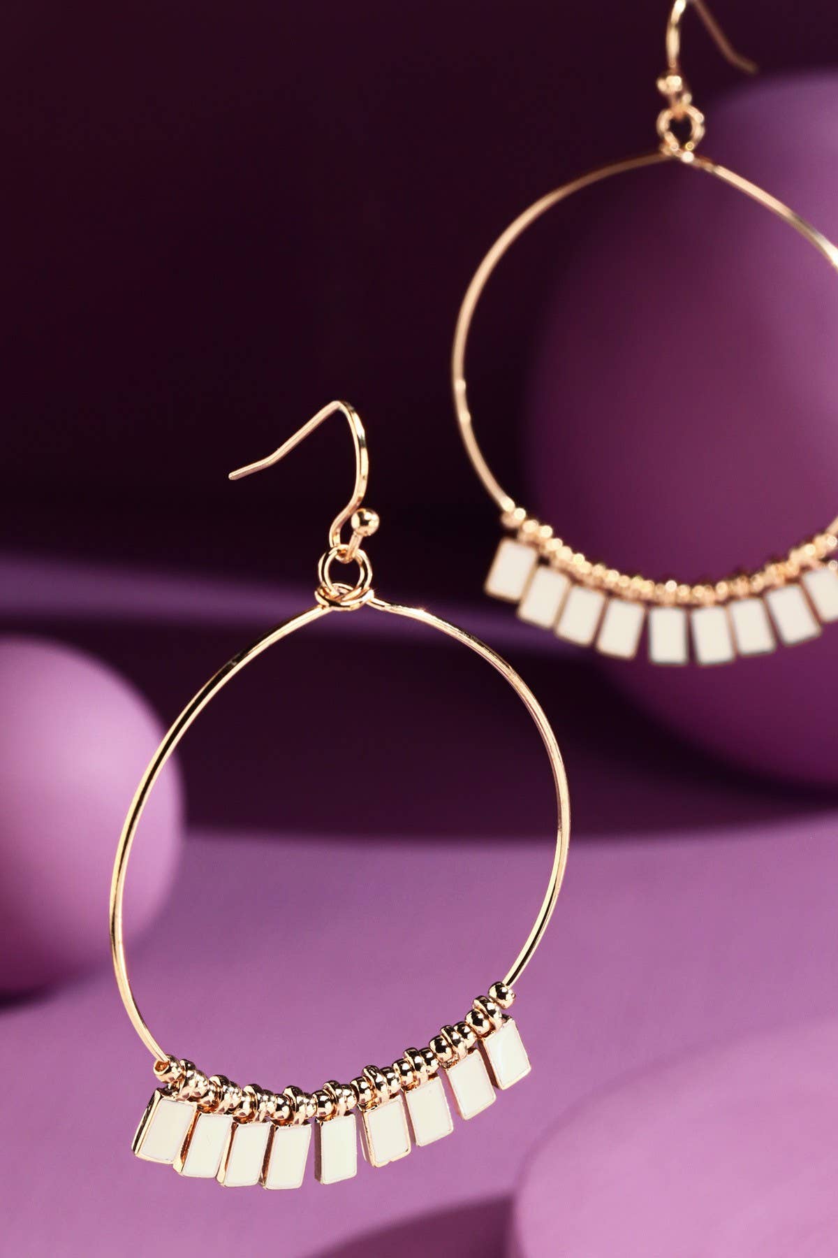 Wire Hoop Earrings with Charms