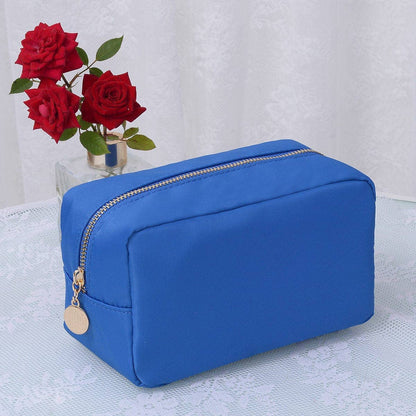 Emma Round Zippered Nylon Cosmetic Pouch Bag
