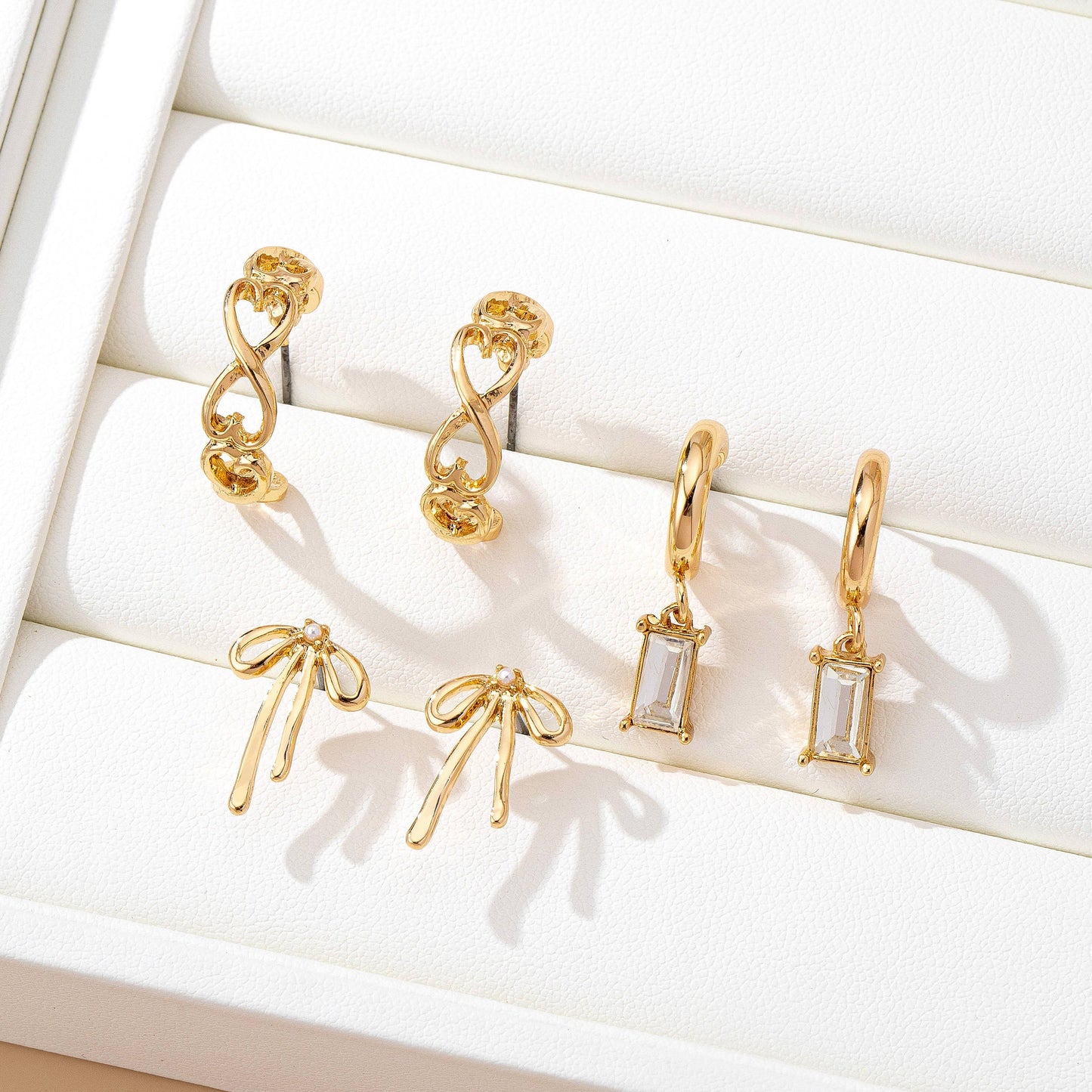 Trio Gold Earring Set