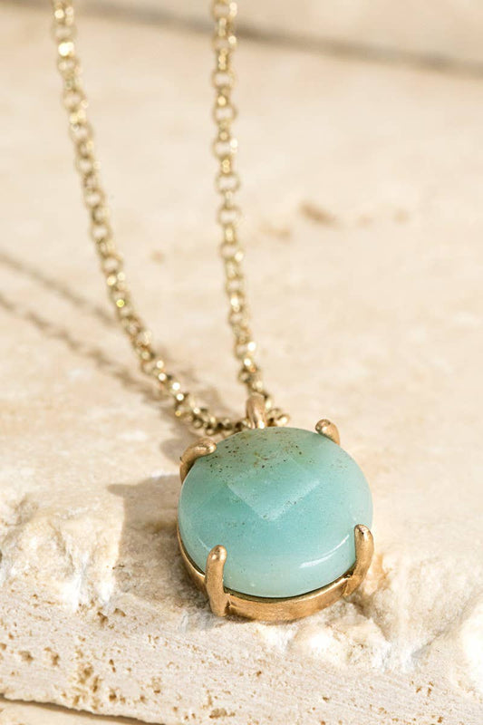 Natural Stone Charm Necklace