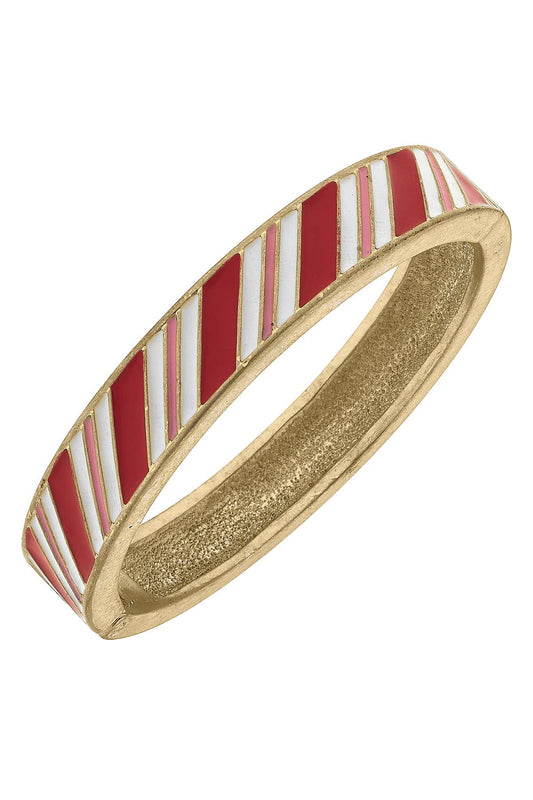 Candy Cane Lane Enamel Hinge Bangle