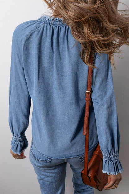 Buttoned Denim Top