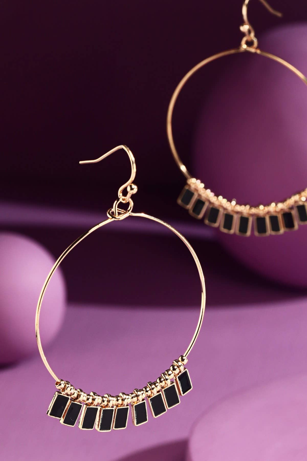 Wire Hoop Earrings with Charms