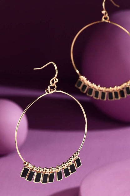 Wire Hoop Earrings with Charms